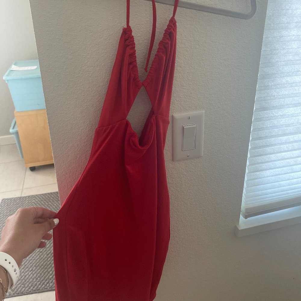 Adika red cutout tight mini dress